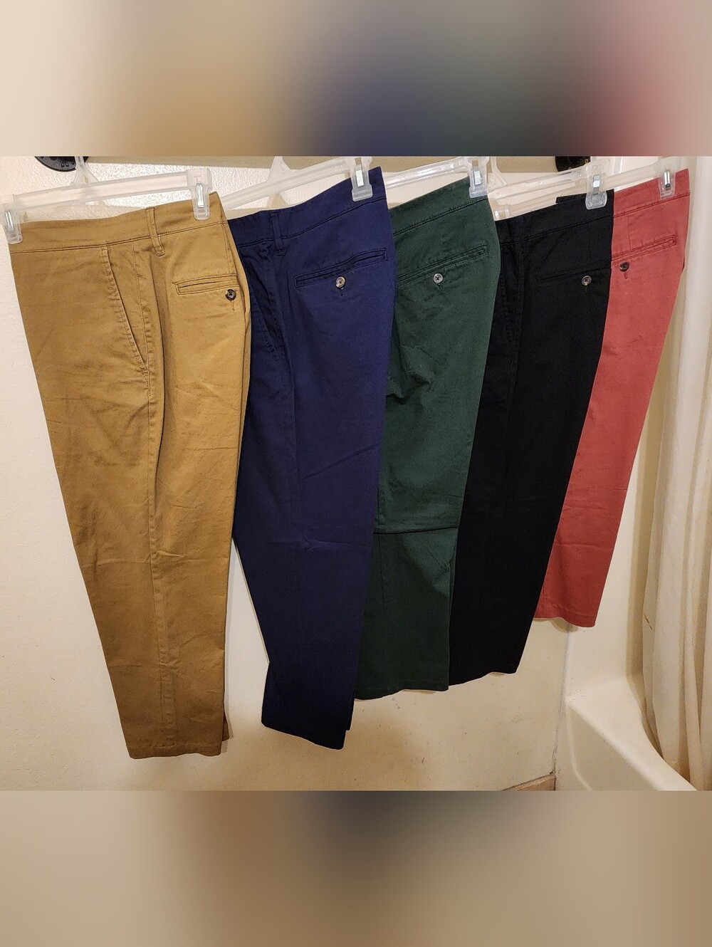 Goodfellow & Co Men's Chino Pants Bundle in Tan, Navy, Green, Black & Coral